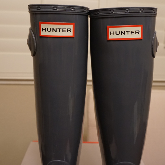 Hunter Original Tall Gloss Rain Boots (Graphite) - Picture 4 of 8